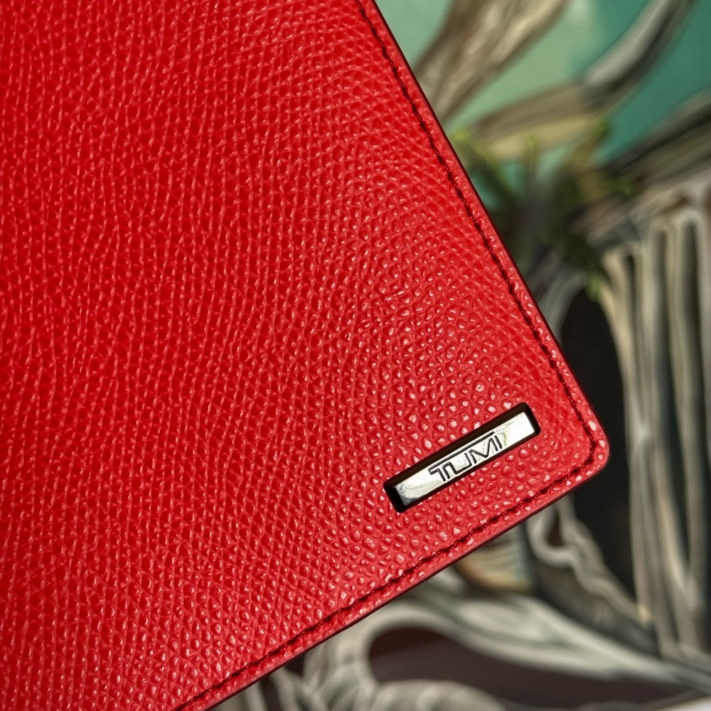Tumi Province Passport Holder In Red - Picture 3 of 7